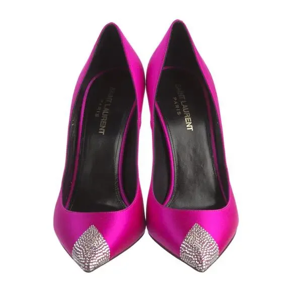 ❤️Saint Laurent Satin Crystal Pumps❤️ - Picture 3 of 5